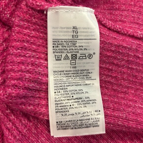 Old Navy Deep V Ribbed Sweater‎ | Pink Cotton Blend XL NWT - Picture 3 of 5